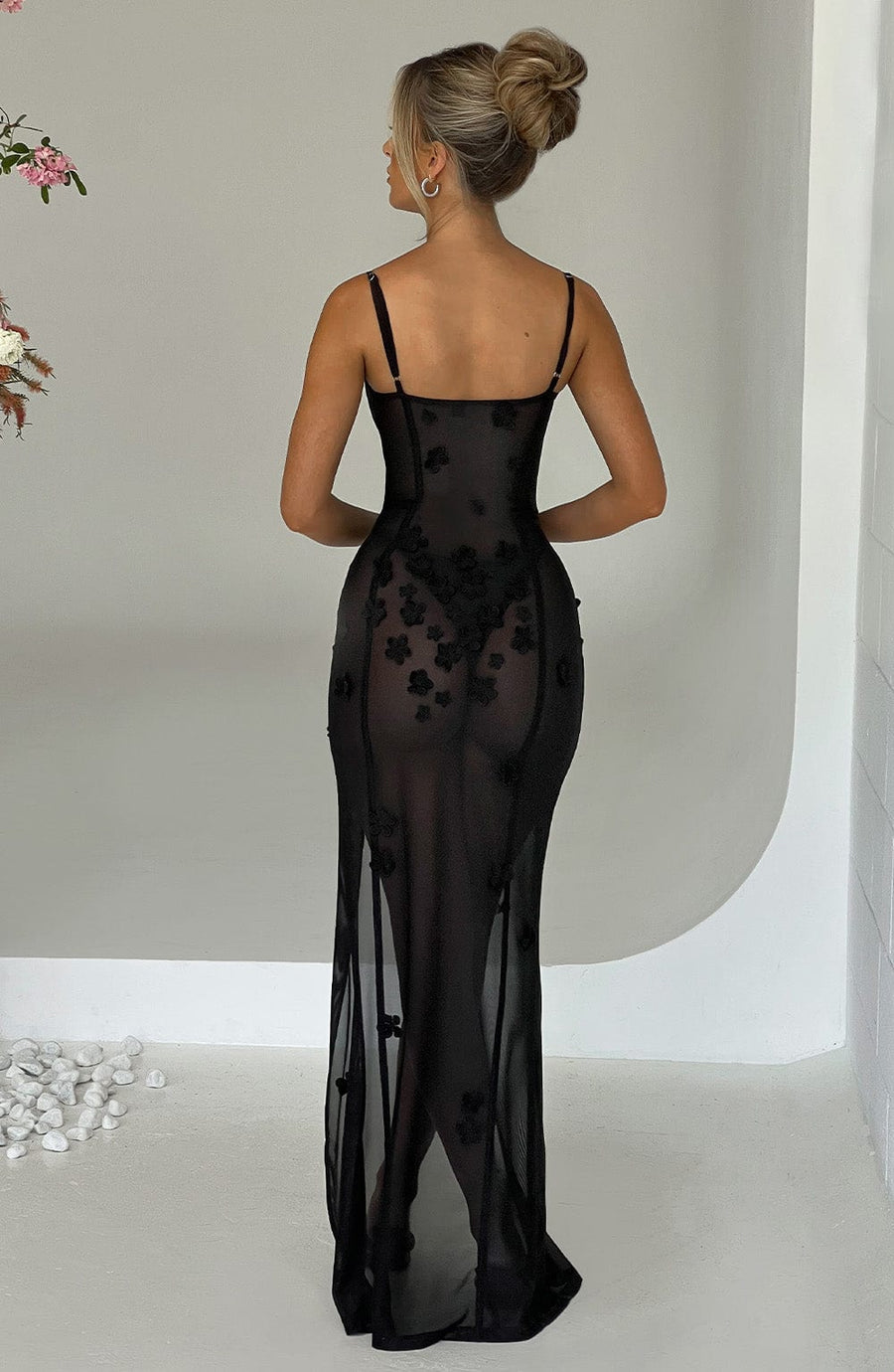 Luvrefashion | Dalary Black Maxi Dress in XS - side view