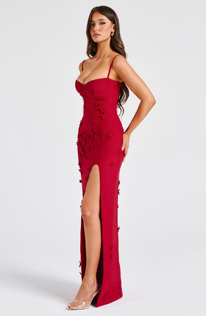 Luvrefashion | Dalary Red Lined Maxi Dress in XS - image 6