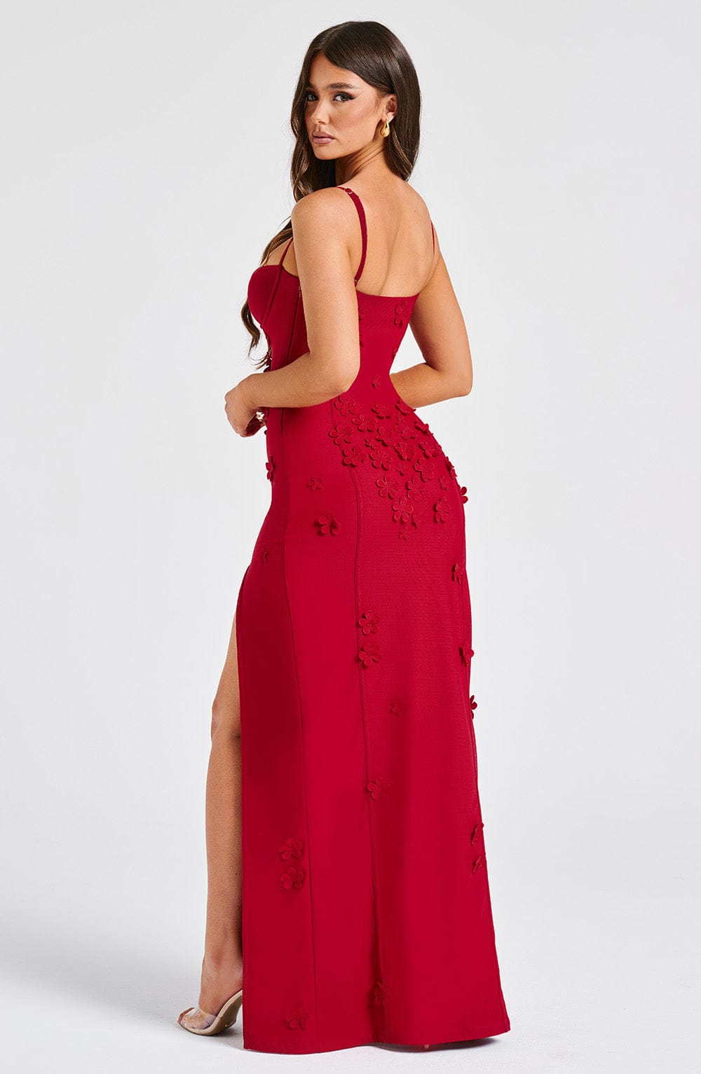 Luvrefashion | Dalary Red Lined Maxi Dress in XS - image 7