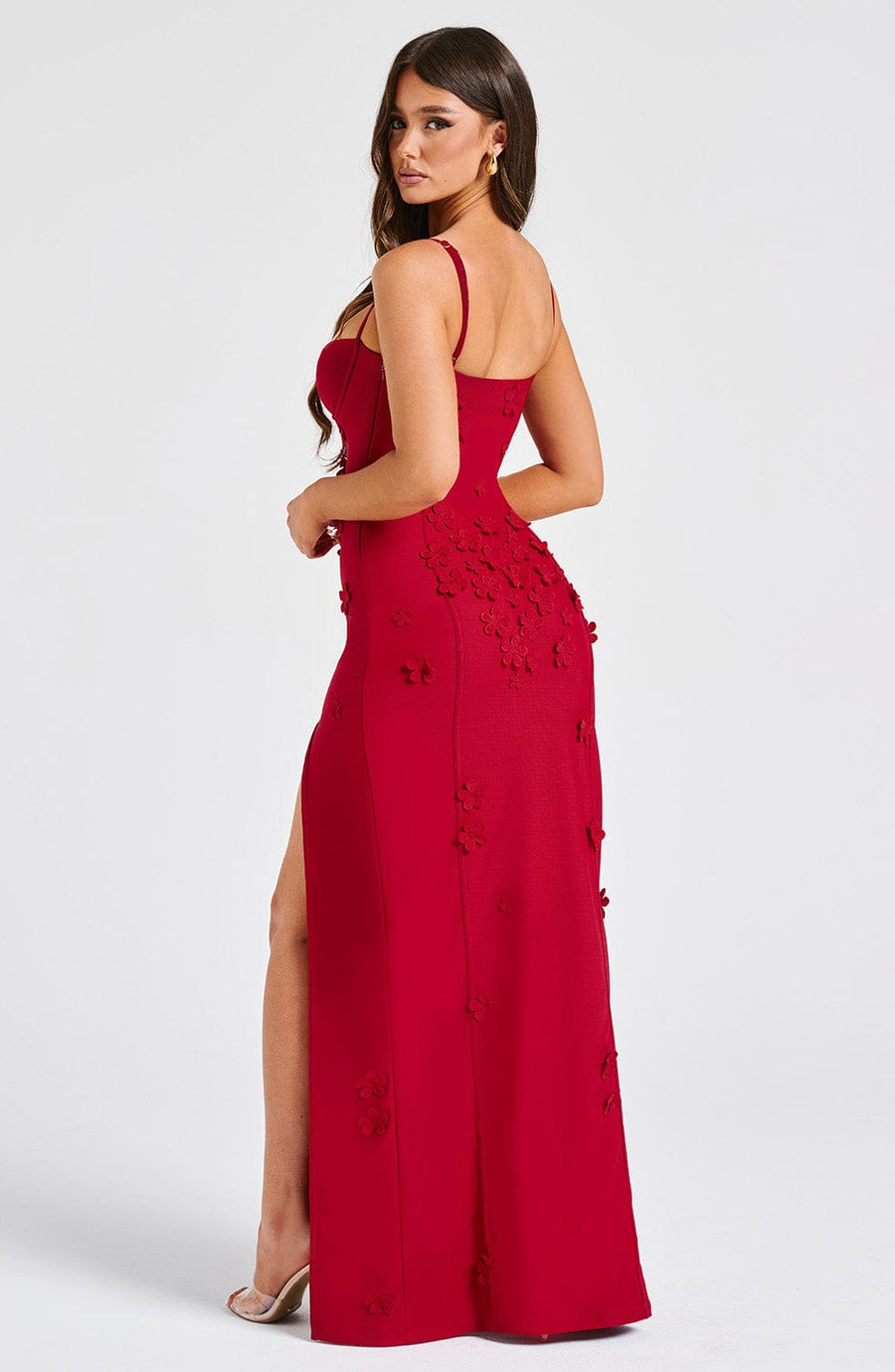 Luvrefashion | Dalary Red Lined Maxi Dress in XS - image 7