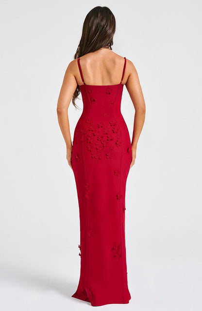Luvrefashion | Dalary Red Lined Maxi Dress in XS - image 8