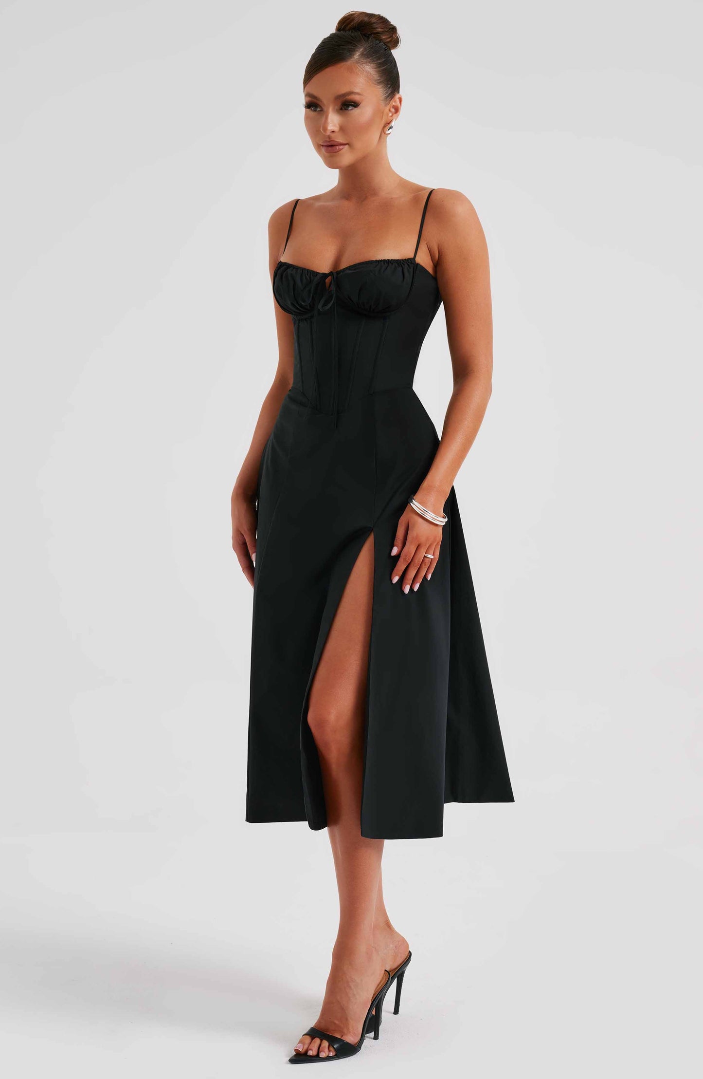 Luvrefashion | Deanna Black Midi Dress in XS - styled look