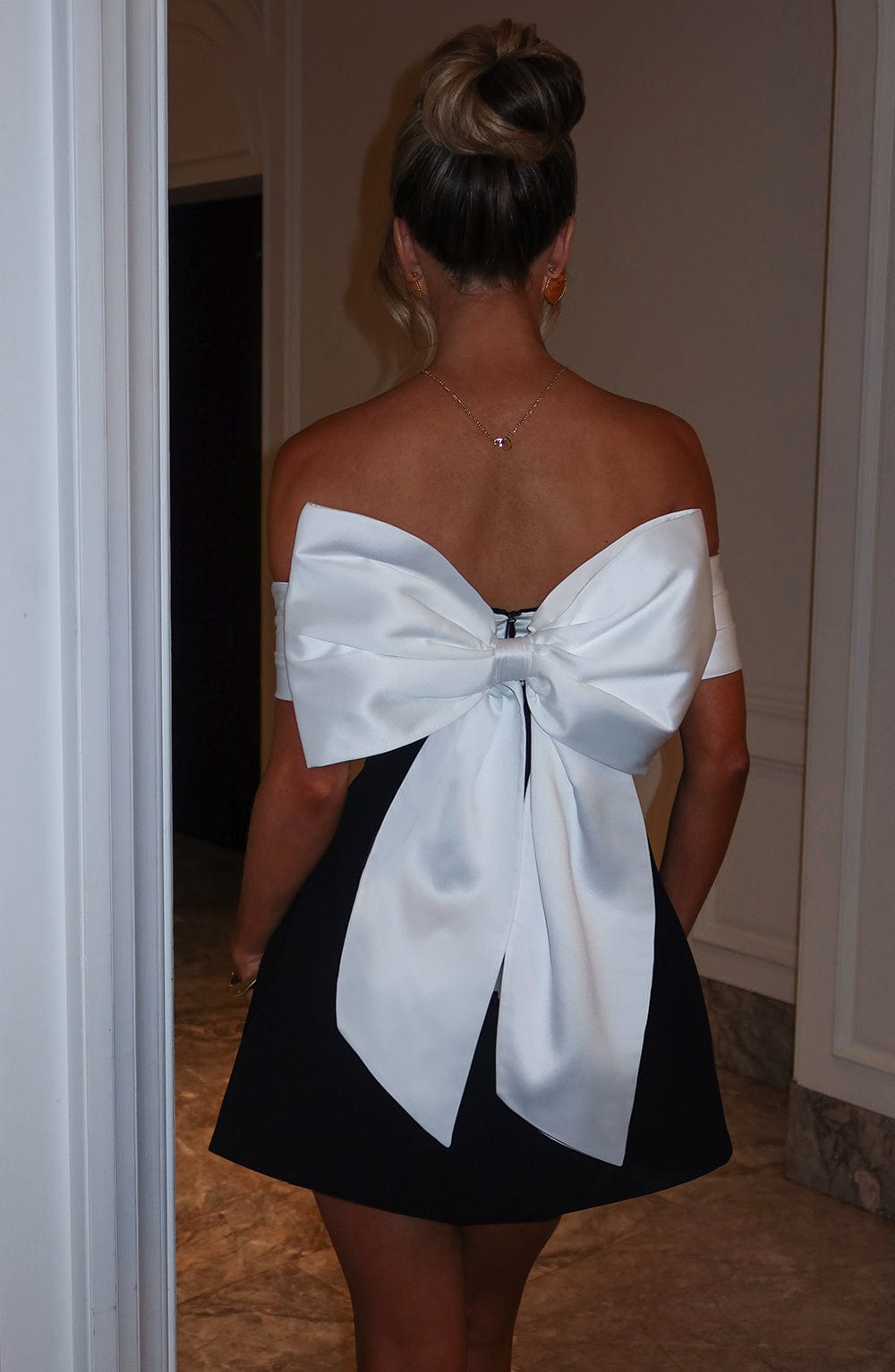 Luvrefashion | Delta Black and White Mini Dress in XS - side view