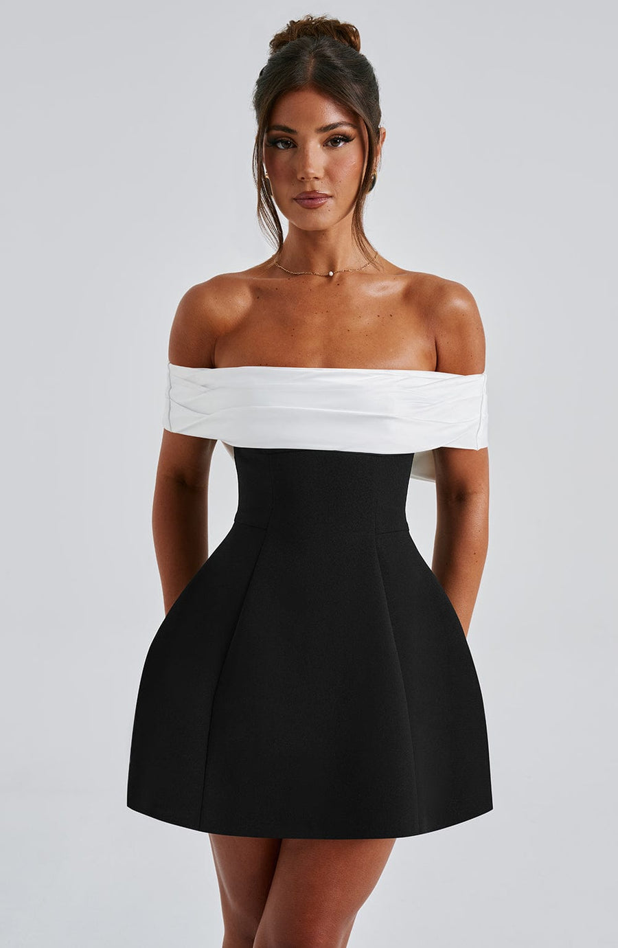Luvrefashion | Delta Black and White Mini Dress in XS - styled look