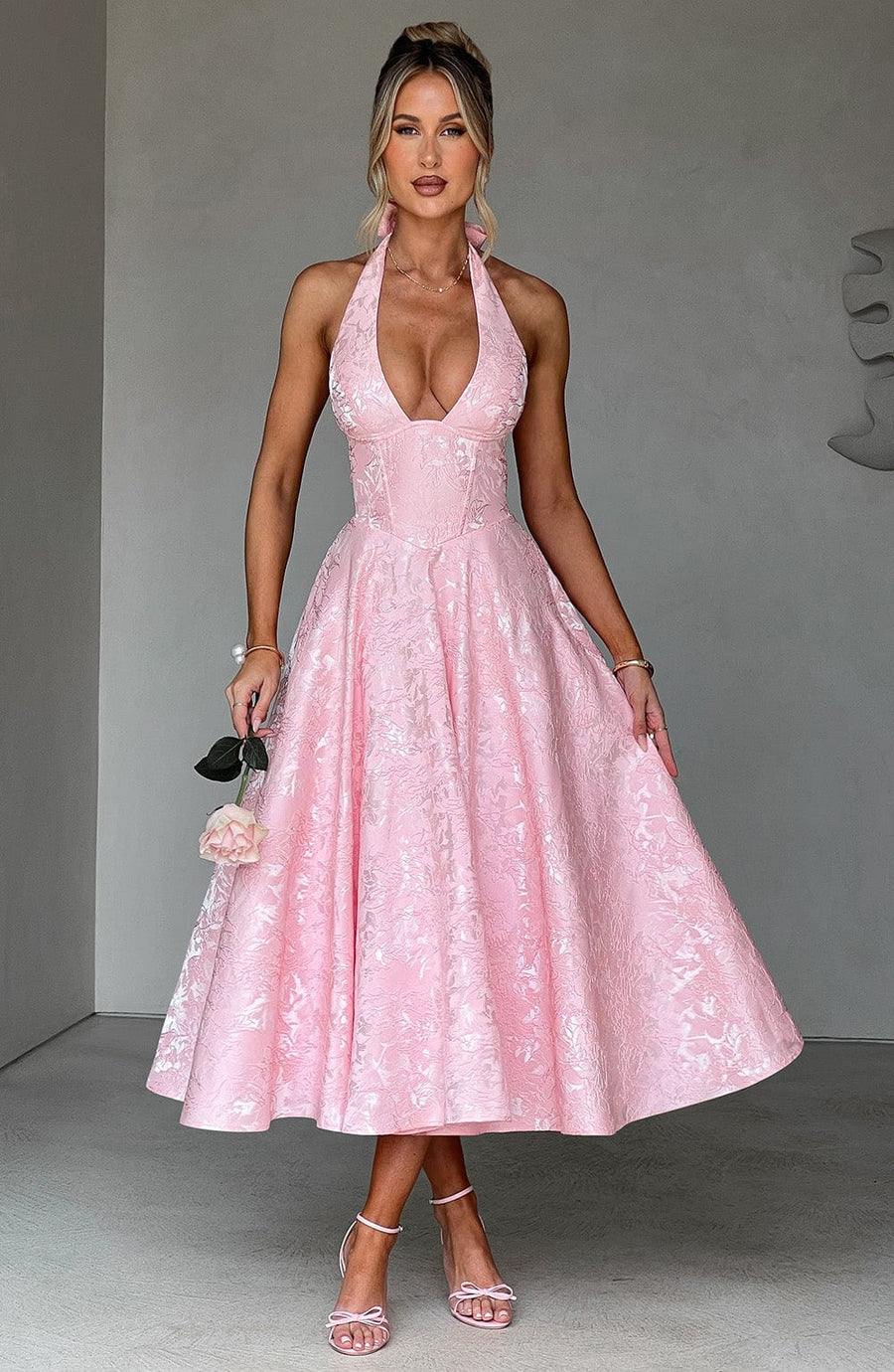 Luvrefashion | Effie Blush Midi Dress in XS - side view