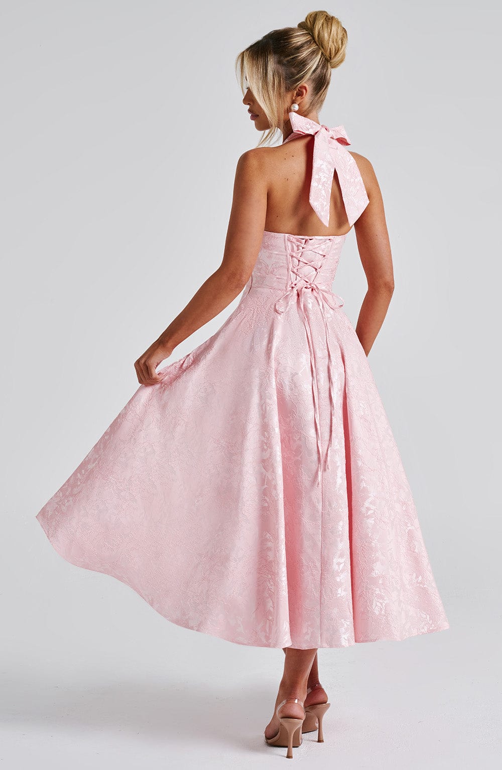 Luvrefashion | Effie Blush Midi Dress in XS - detail view