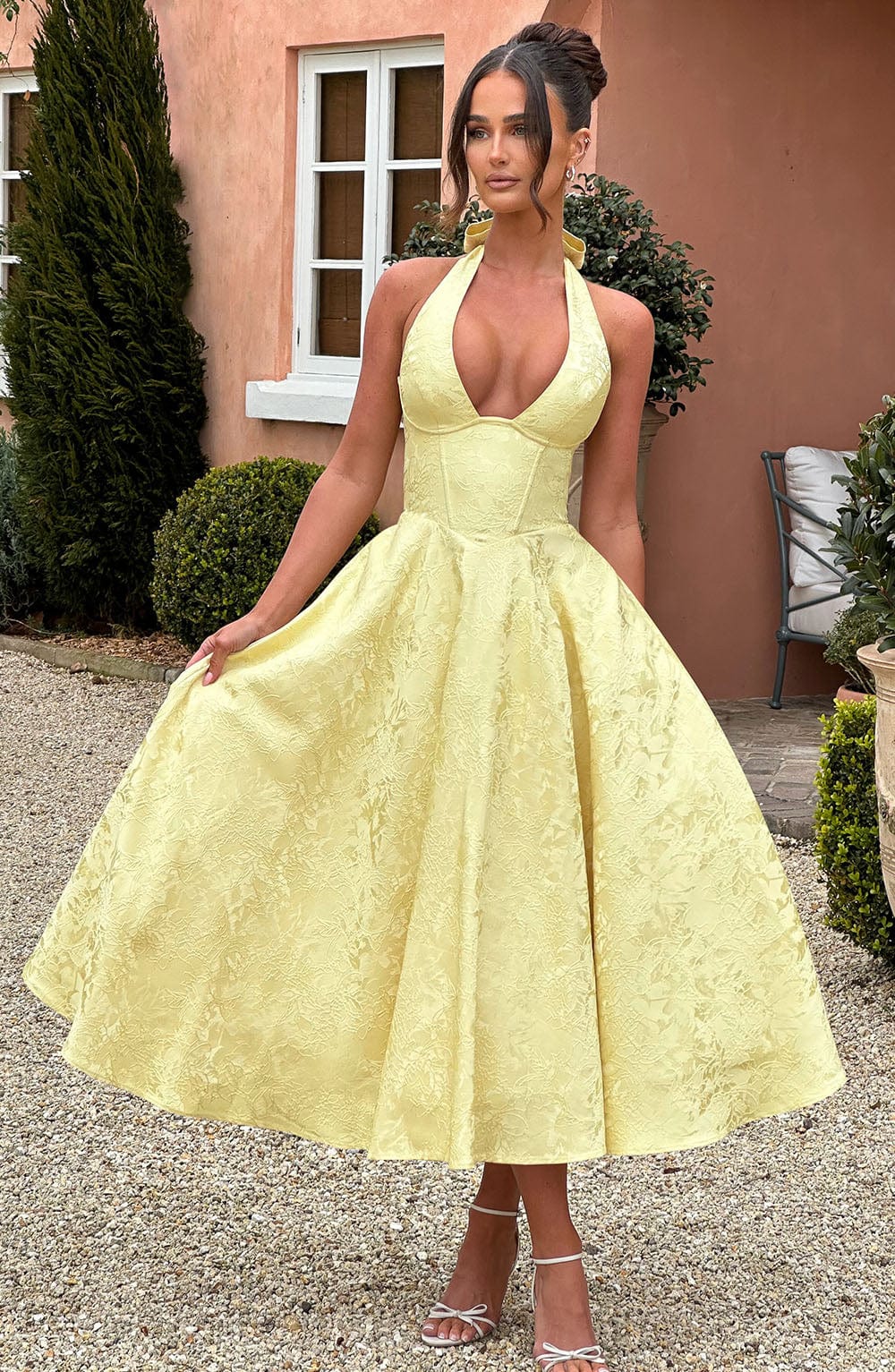 Luvrefashion | Effie Lemon Midi Dress in XS - front view