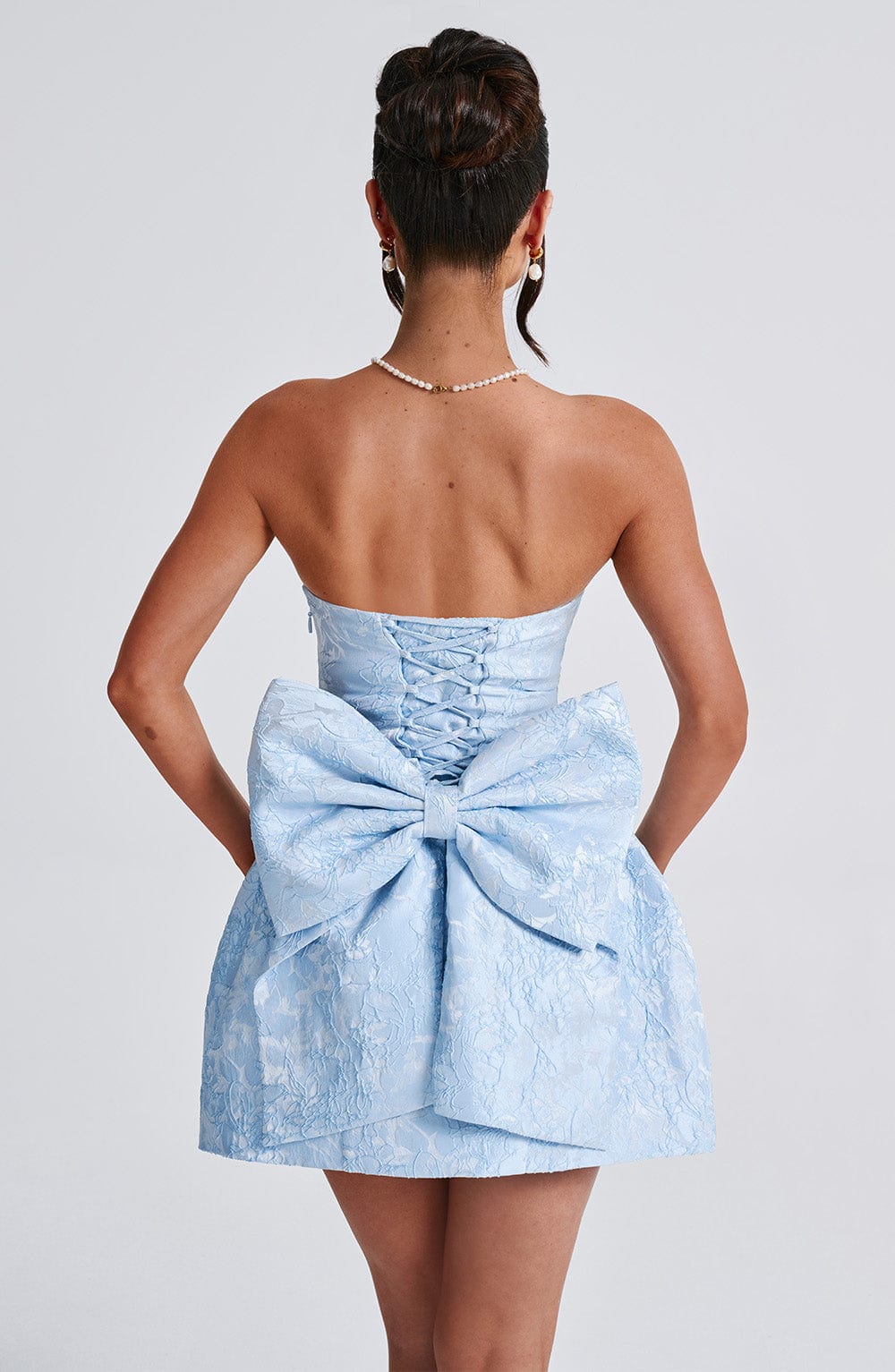 Luvrefashion | Elenora Blue Mini Dress in XS - styled look