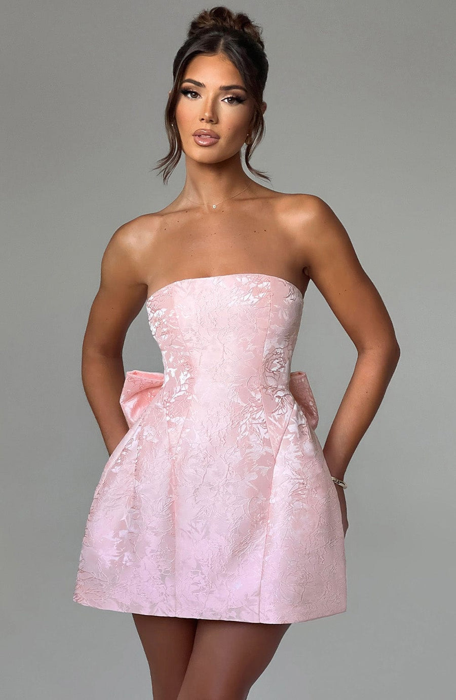 Luvrefashion | Elenora Blush Mini Dress in XS - front view