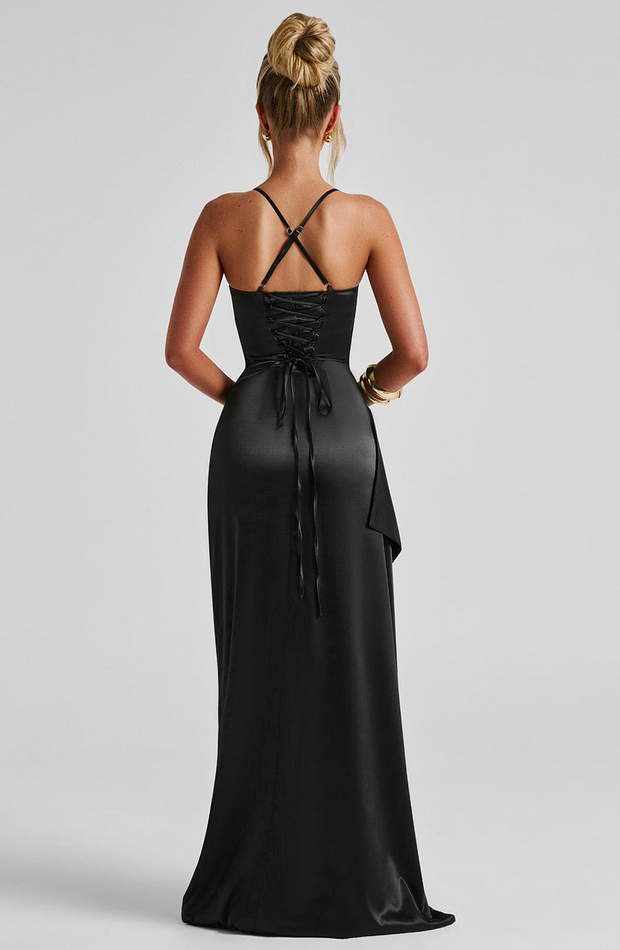 Luvrefashion | Helen Black Maxi Dress in XS - detail view