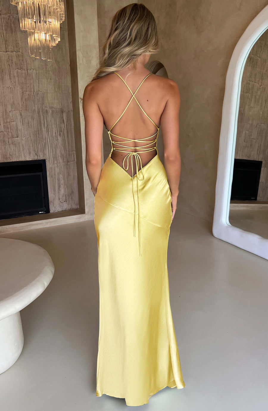 Luvrefashion | Isobel Lemon Maxi Dress in XS - styled look