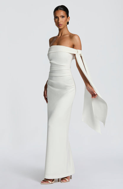 Luvrefashion | Ivory Addie Maxi Dress in XS - back view