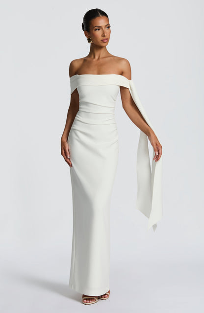 Luvrefashion | Ivory Addie Maxi Dress in XS - styled look
