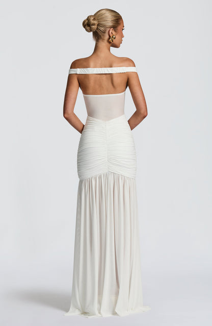 Luvrefashion | Ivory Alaia Maxi Dress in XS - back view