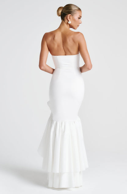 Luvrefashion | Ivory Angelina Maxi Dress in XS - detail view