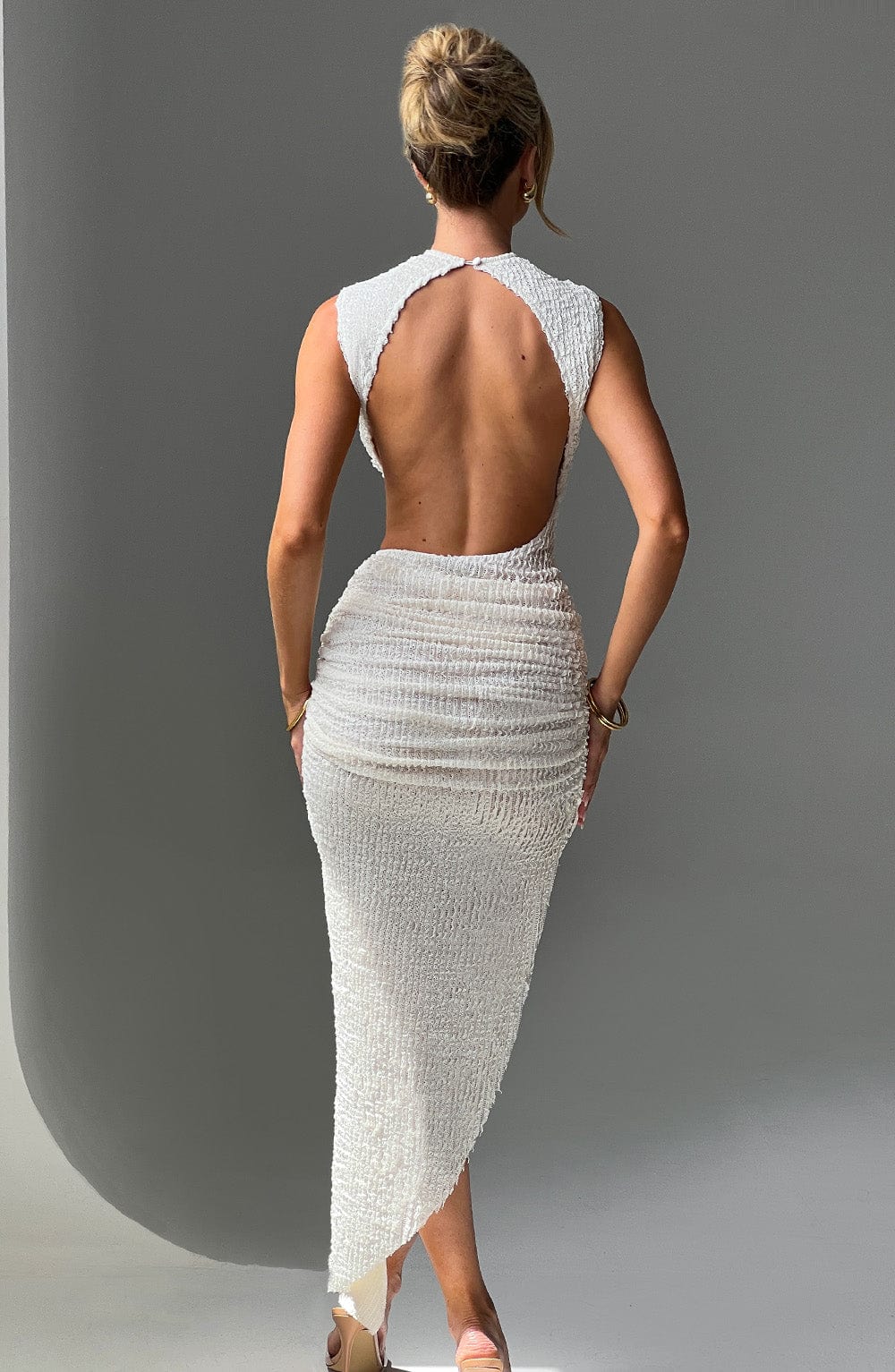 Luvrefashion | Ivory Aphrodite Midi Dress in XS - detail view