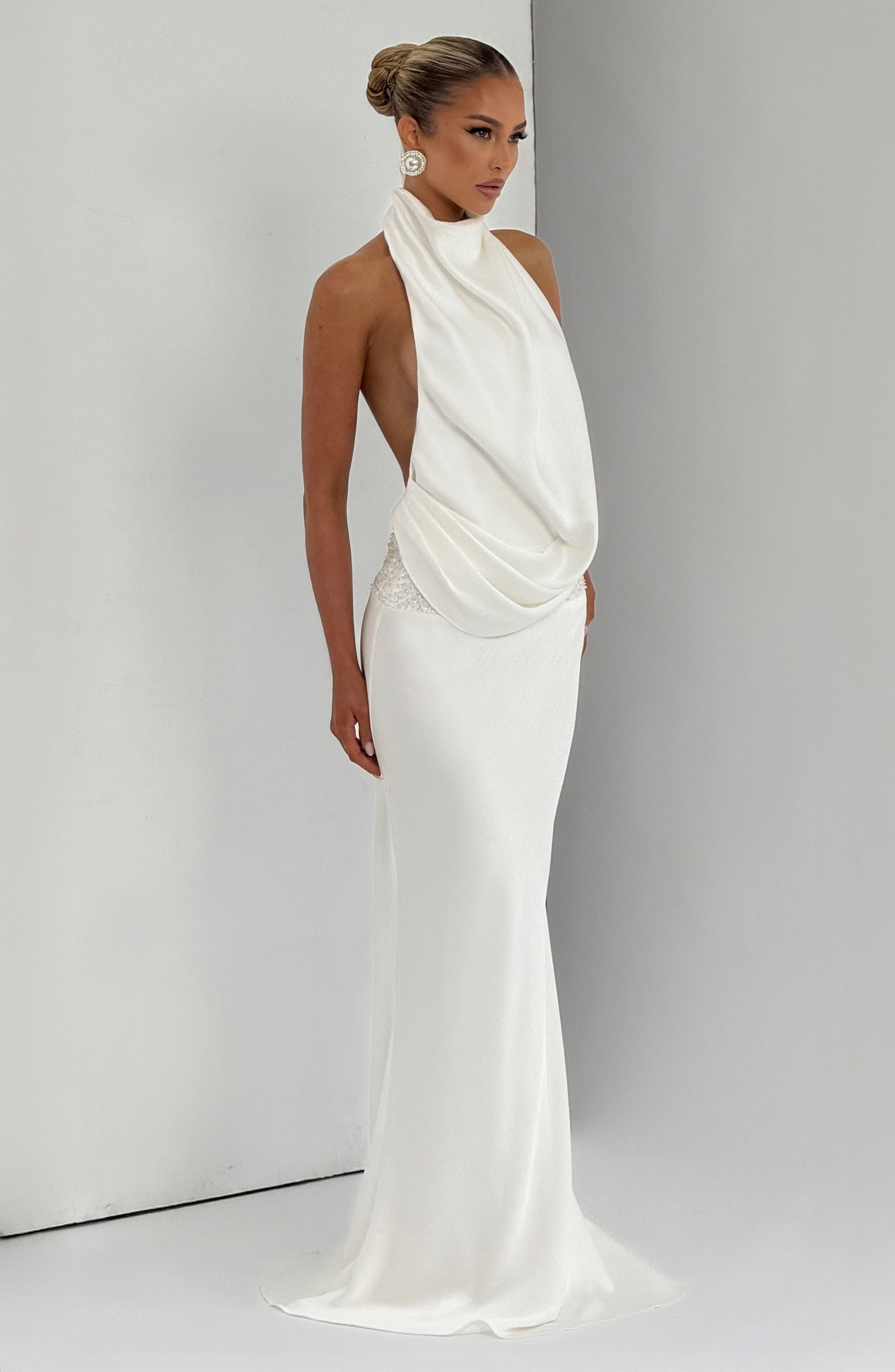 Luvrefashion | Ivory Armelle Maxi Dress in XS - side view
