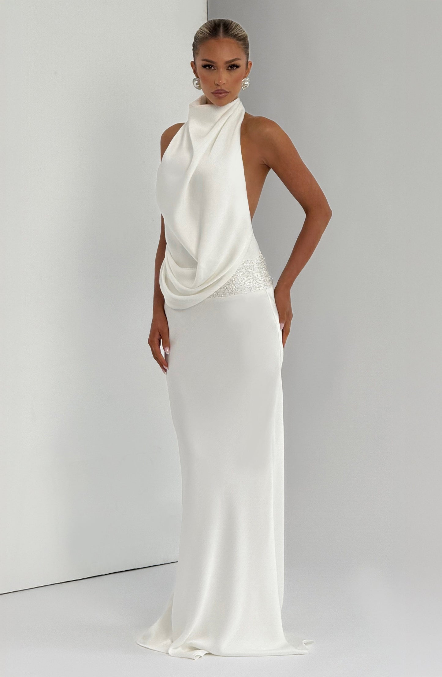Luvrefashion | Ivory Armelle Maxi Dress in XS - back view