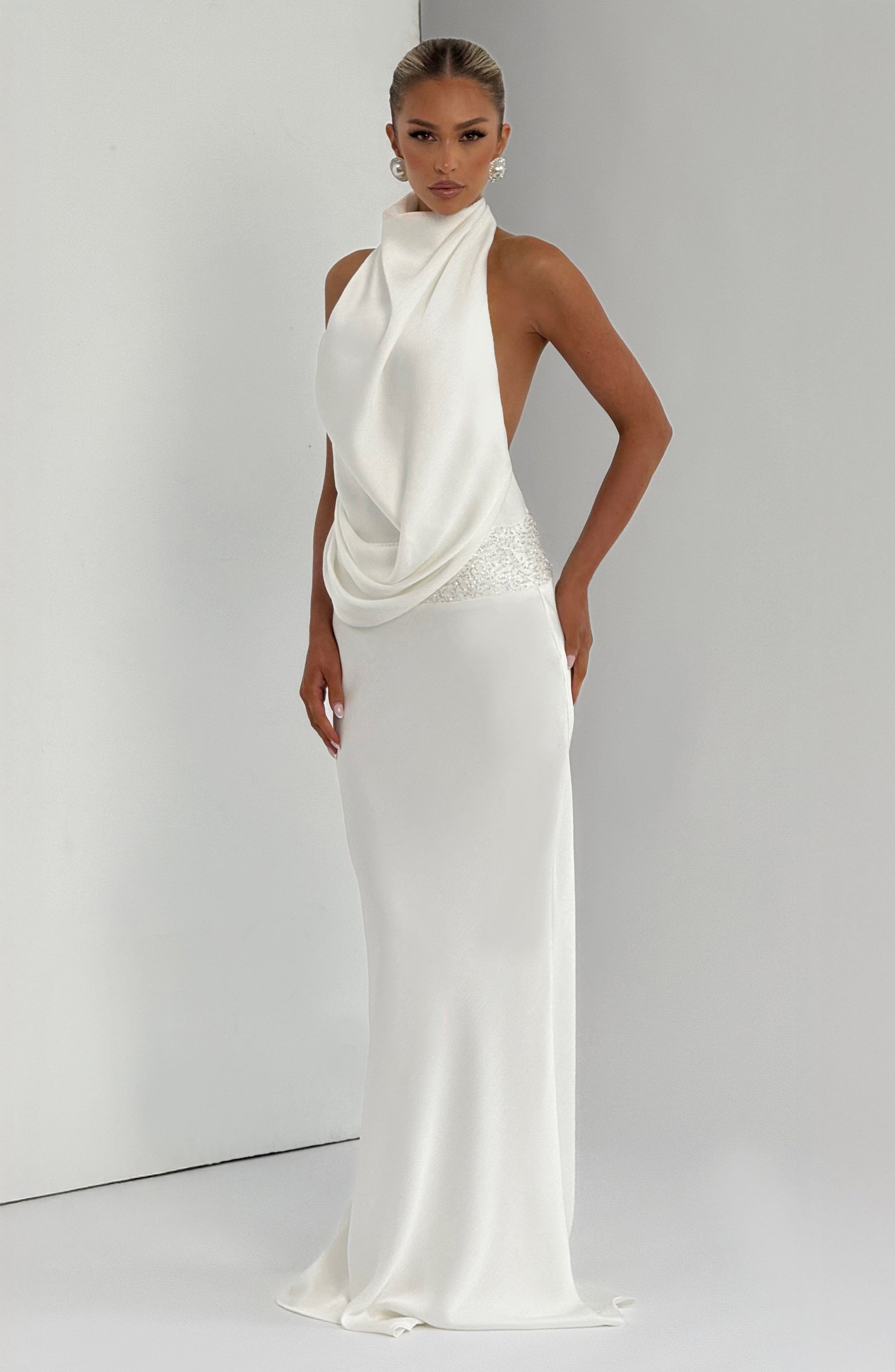 Luvrefashion | Ivory Armelle Maxi Dress in XS - back view