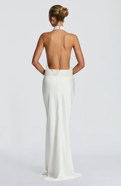 Luvrefashion | Ivory Armelle Maxi Dress in XS - detail view