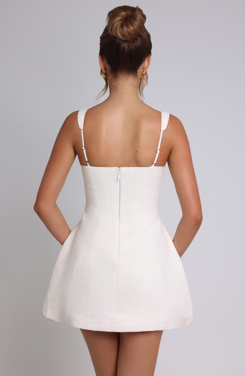 Luvrefashion | Ivory Bessie Mini Dress in XS - side view