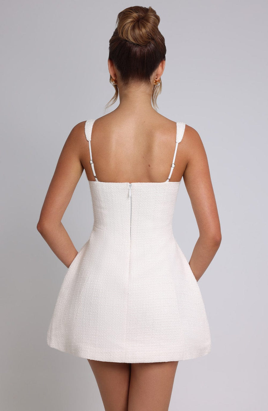 Luvrefashion | Ivory Bessie Mini Dress in XS - side view