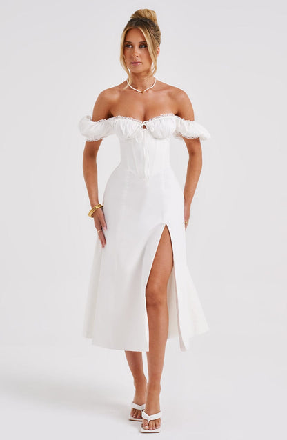 Luvrefashion | Ivory Courtney Midi Dress in XS - image 10