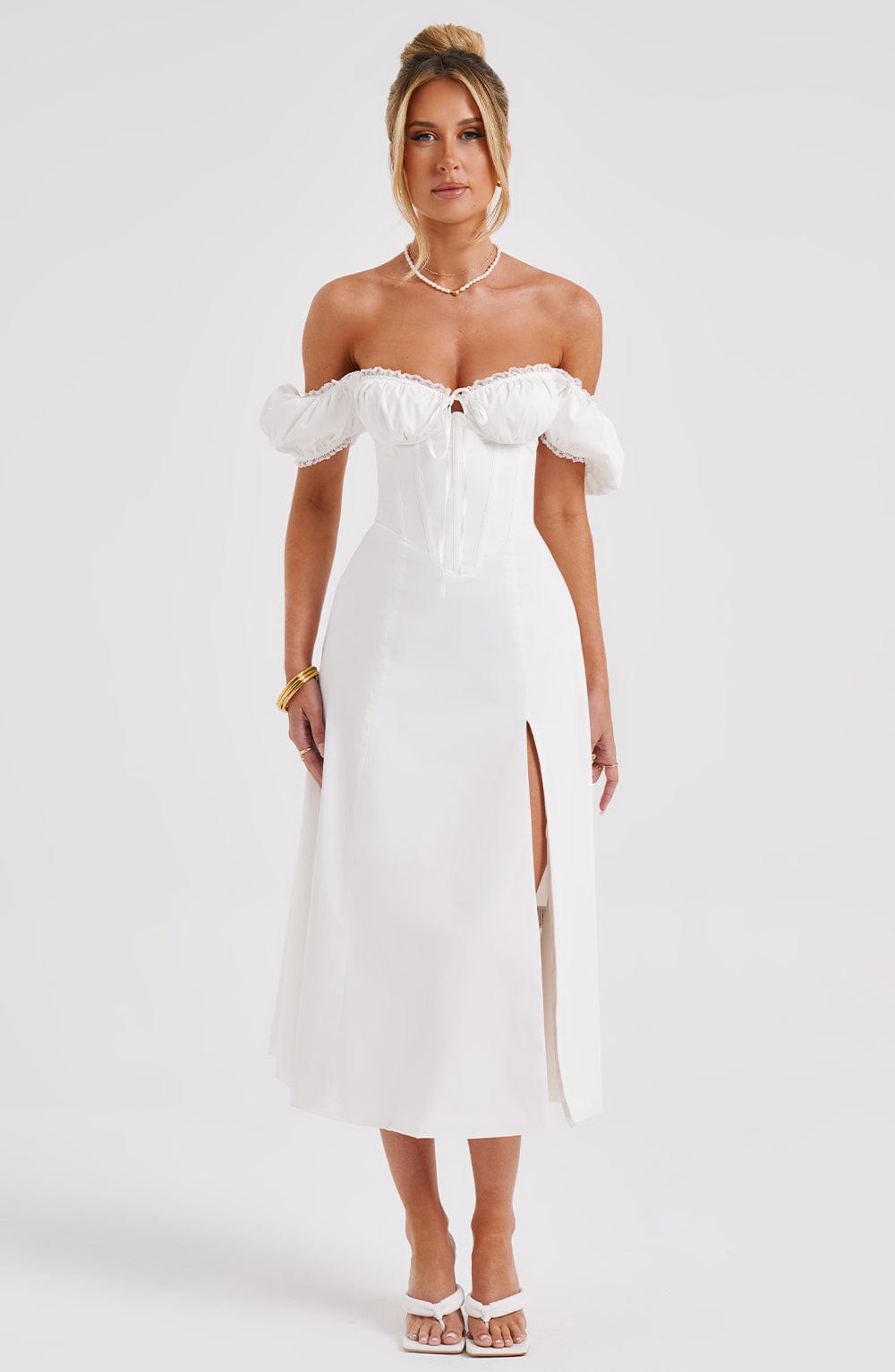 Luvrefashion | Ivory Courtney Midi Dress in XS - image 11