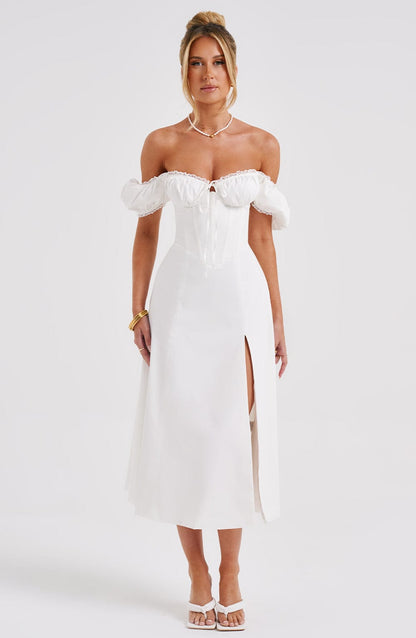 Luvrefashion | Ivory Courtney Midi Dress in XS - image 11