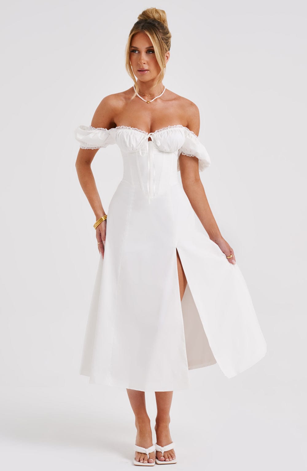 Luvrefashion | Ivory Courtney Midi Dress in XS - image 12