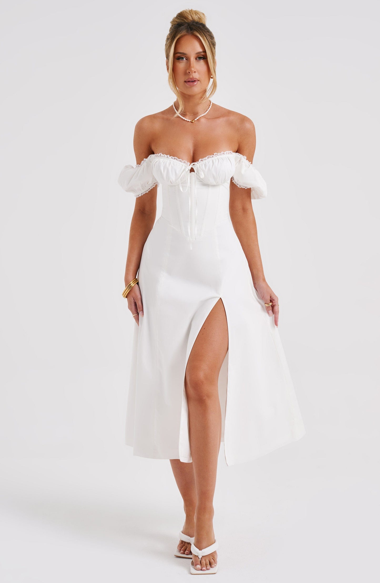 Luvrefashion | Ivory Courtney Midi Dress in XS - image 7
