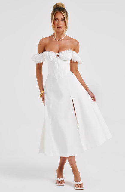 Luvrefashion | Ivory Courtney Midi Dress in XS - image 8