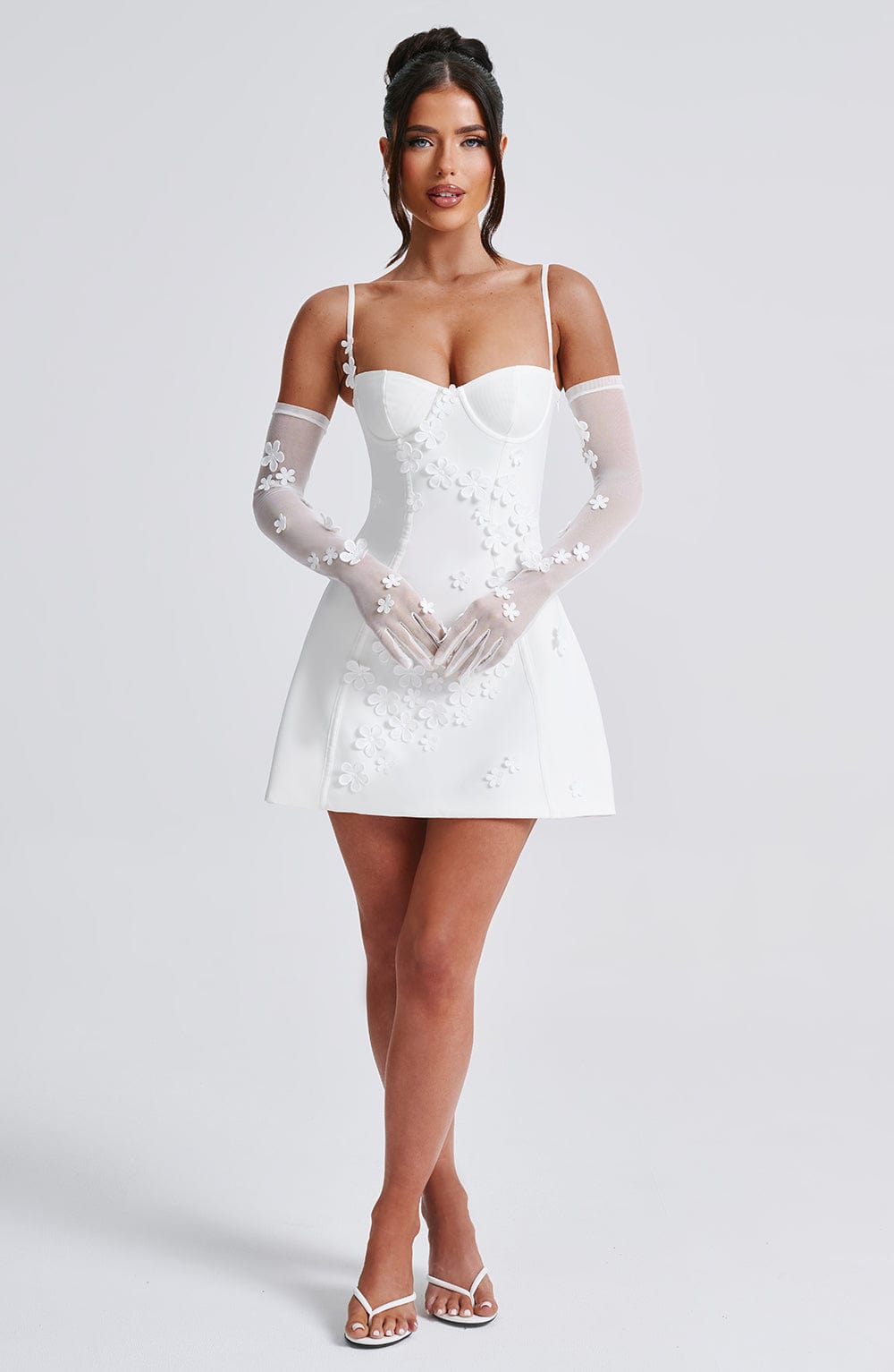 Luvrefashion | Ivory Dalary Short Dress in XS - back view