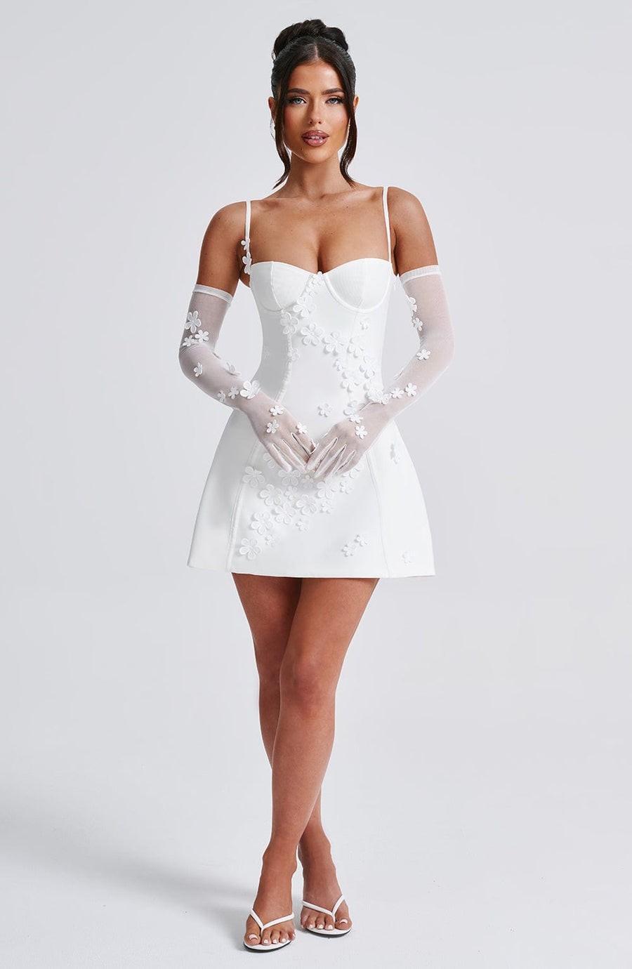 Luvrefashion | Ivory Dalary Short Dress in XS - back view