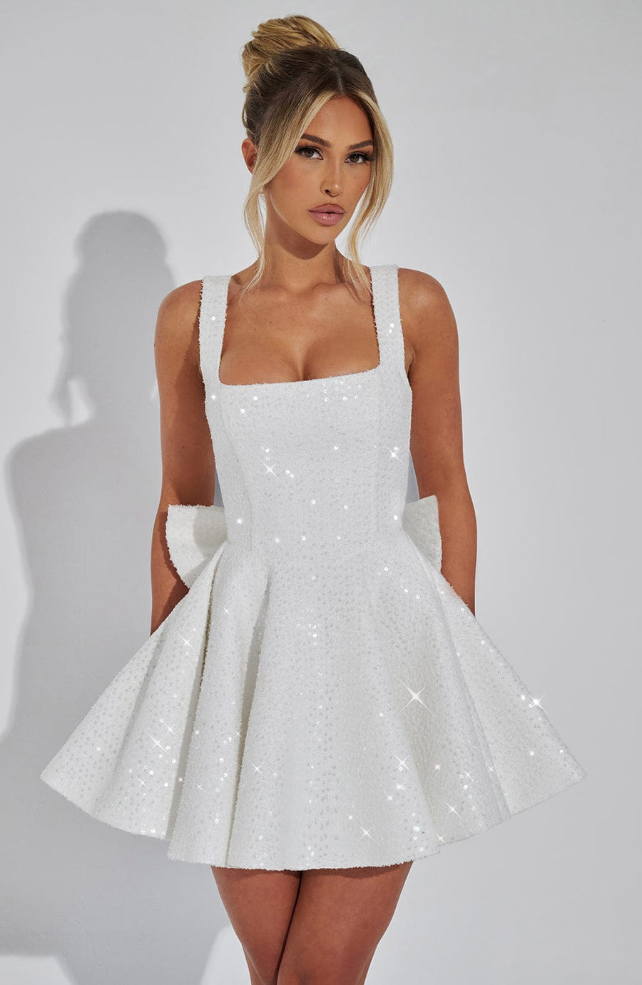 Luvrefashion | Ivory Dorothy Mini Dress in XS - front view