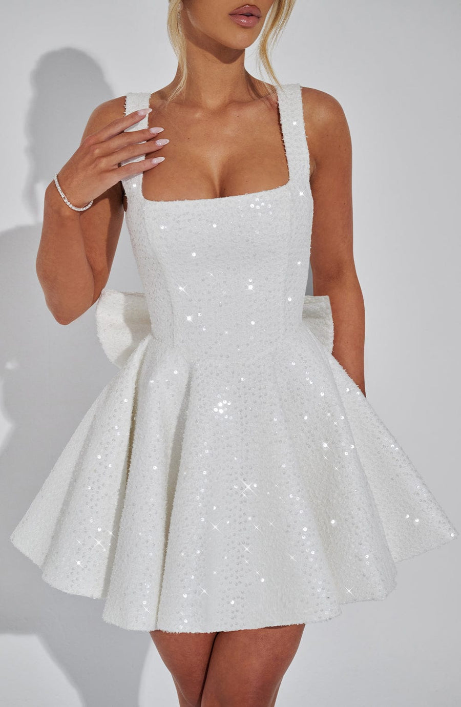 Luvrefashion | Ivory Dorothy Mini Dress in XS - back view