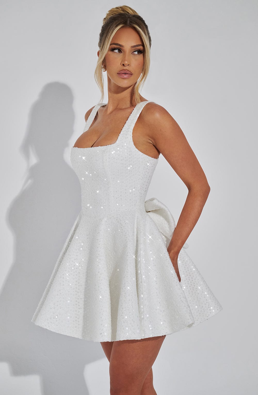 Luvrefashion | Ivory Dorothy Mini Dress in XS - detail view