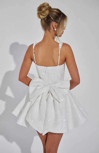Luvrefashion | Ivory Dorothy Mini Dress in XS - styled look