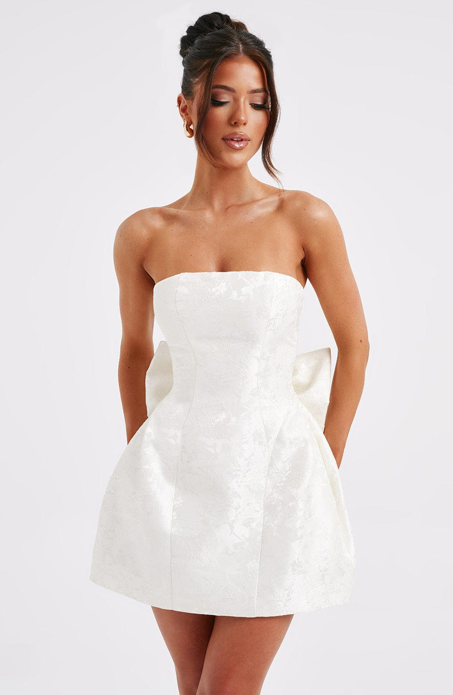 Luvrefashion | Ivory Elenora Mini Dress in XS - back view