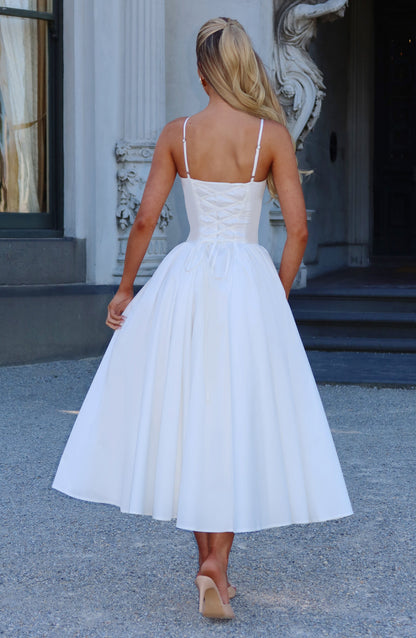 Luvrefashion | Ivory Emerson Midi Dress in XS - detail view