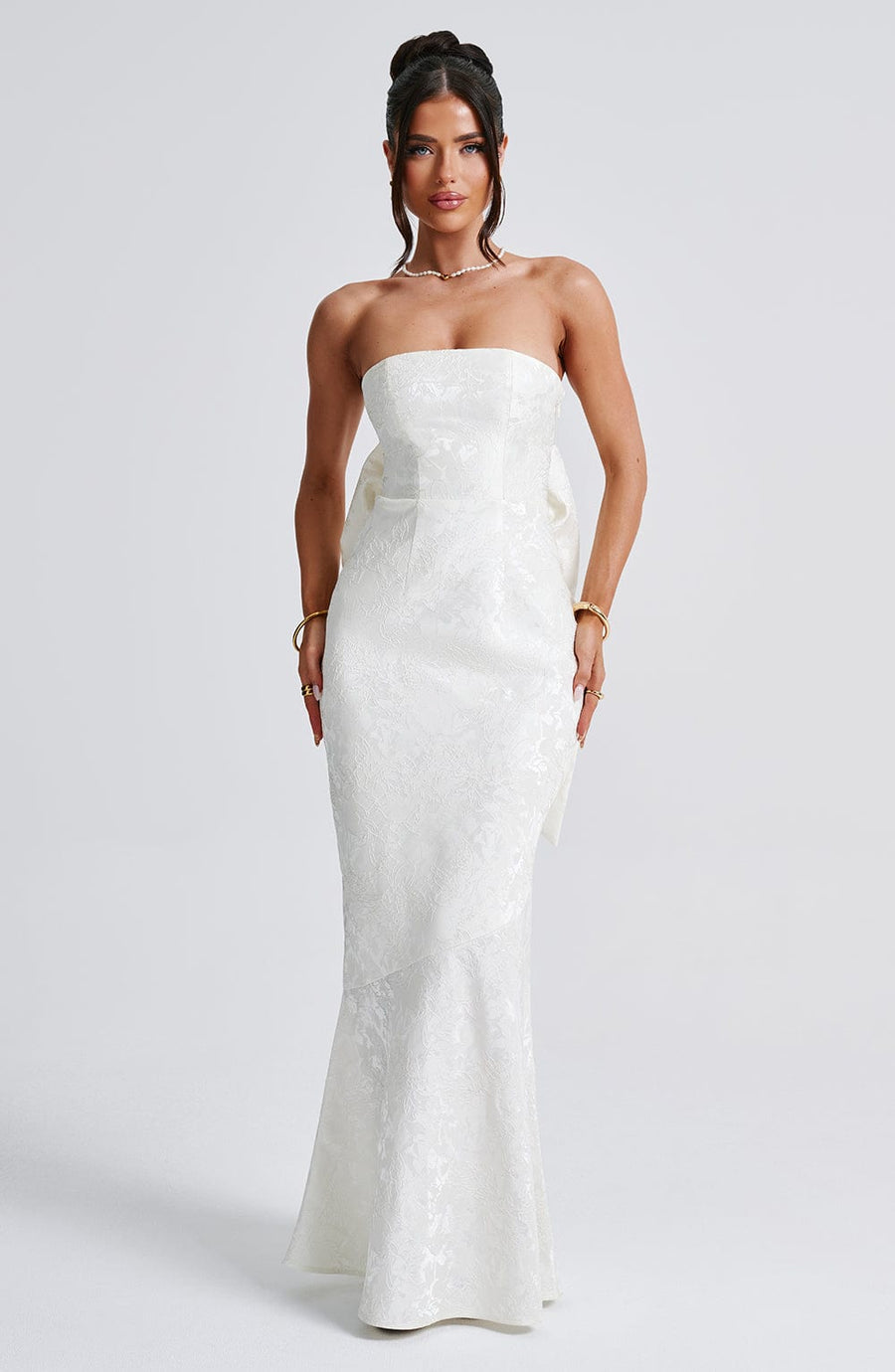 Luvrefashion | Ivory Felicity Maxi Dress in XS - detail view