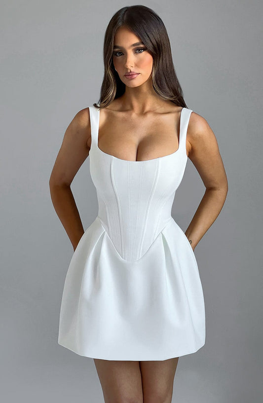 Luvrefashion | Ivory Janiyah Mini Dress in XS - front view