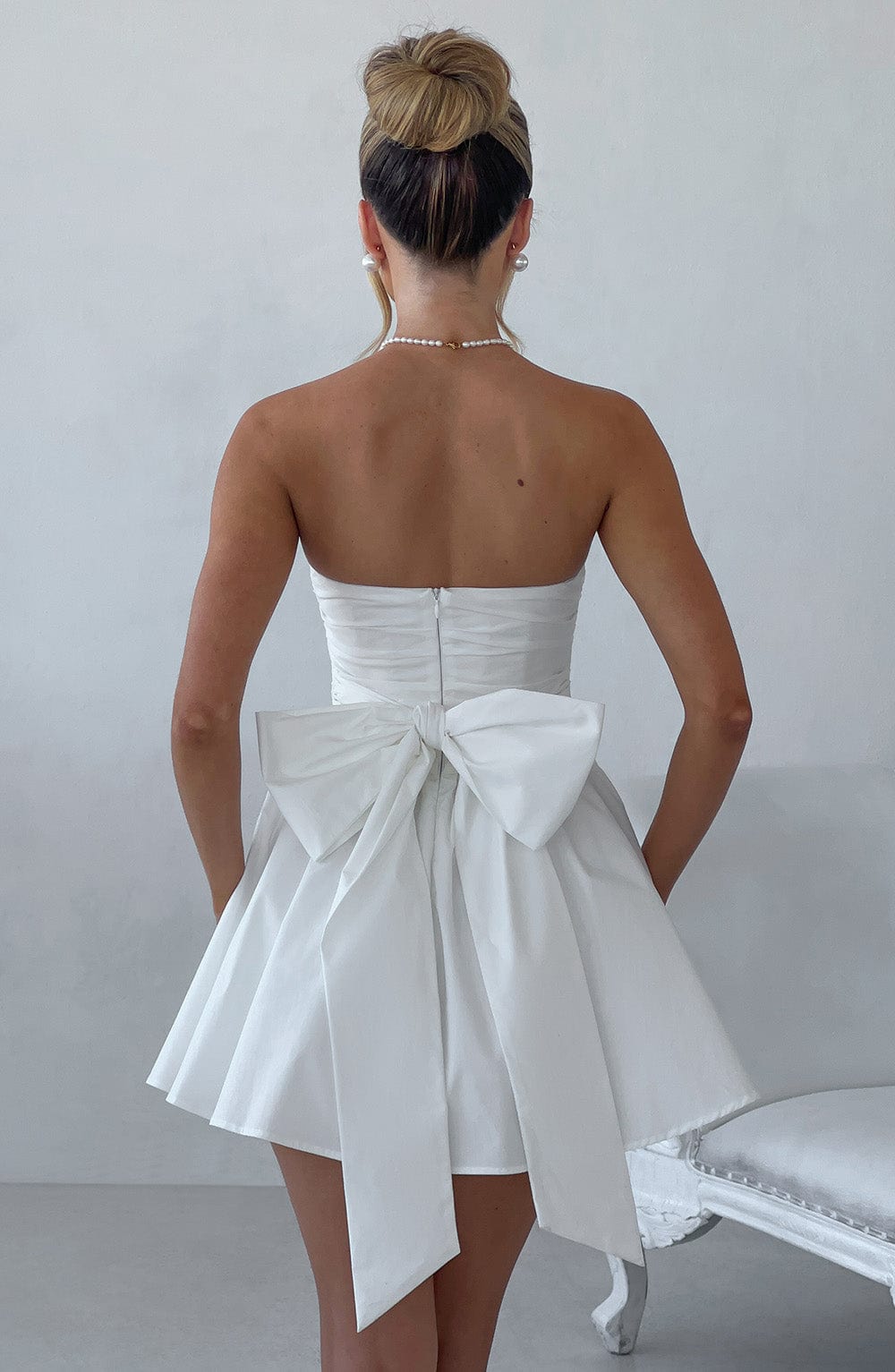 Luvrefashion | Ivory Katrina Mini Dress in XS - side view
