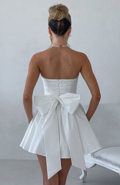 Luvrefashion | Ivory Katrina Mini Dress in XS - side view