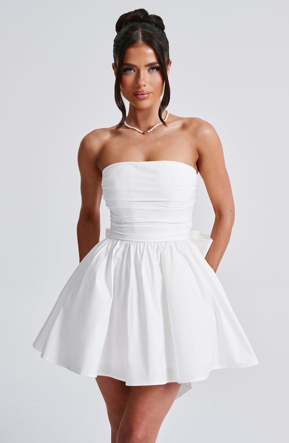 Luvrefashion | Ivory Katrina Mini Dress in XS - back view