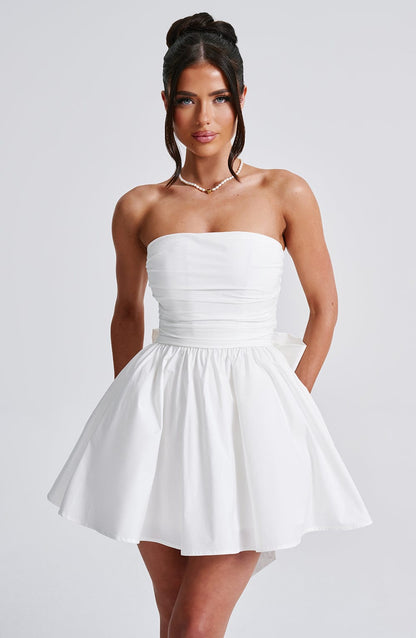Luvrefashion | Ivory Katrina Mini Dress in XS - back view