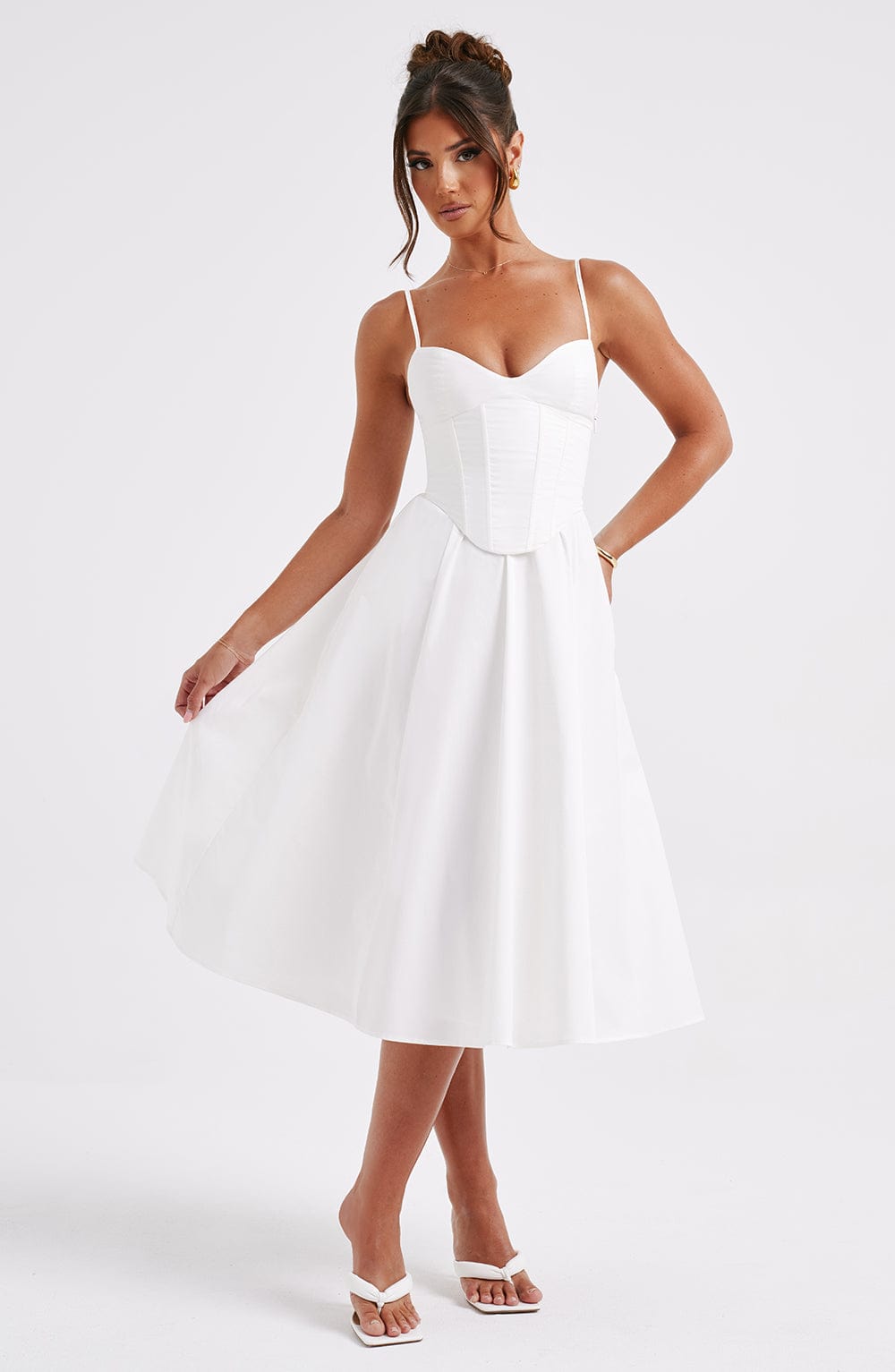 Luvrefashion | Ivory Mariella Midi Dress in XS - image 6