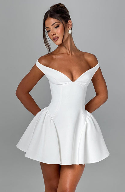 Luvrefashion | Ivory Marla Mini Dress in XS - front view