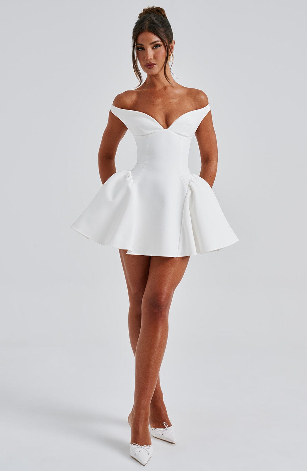 Luvrefashion | Ivory Marla Mini Dress in XS - back view