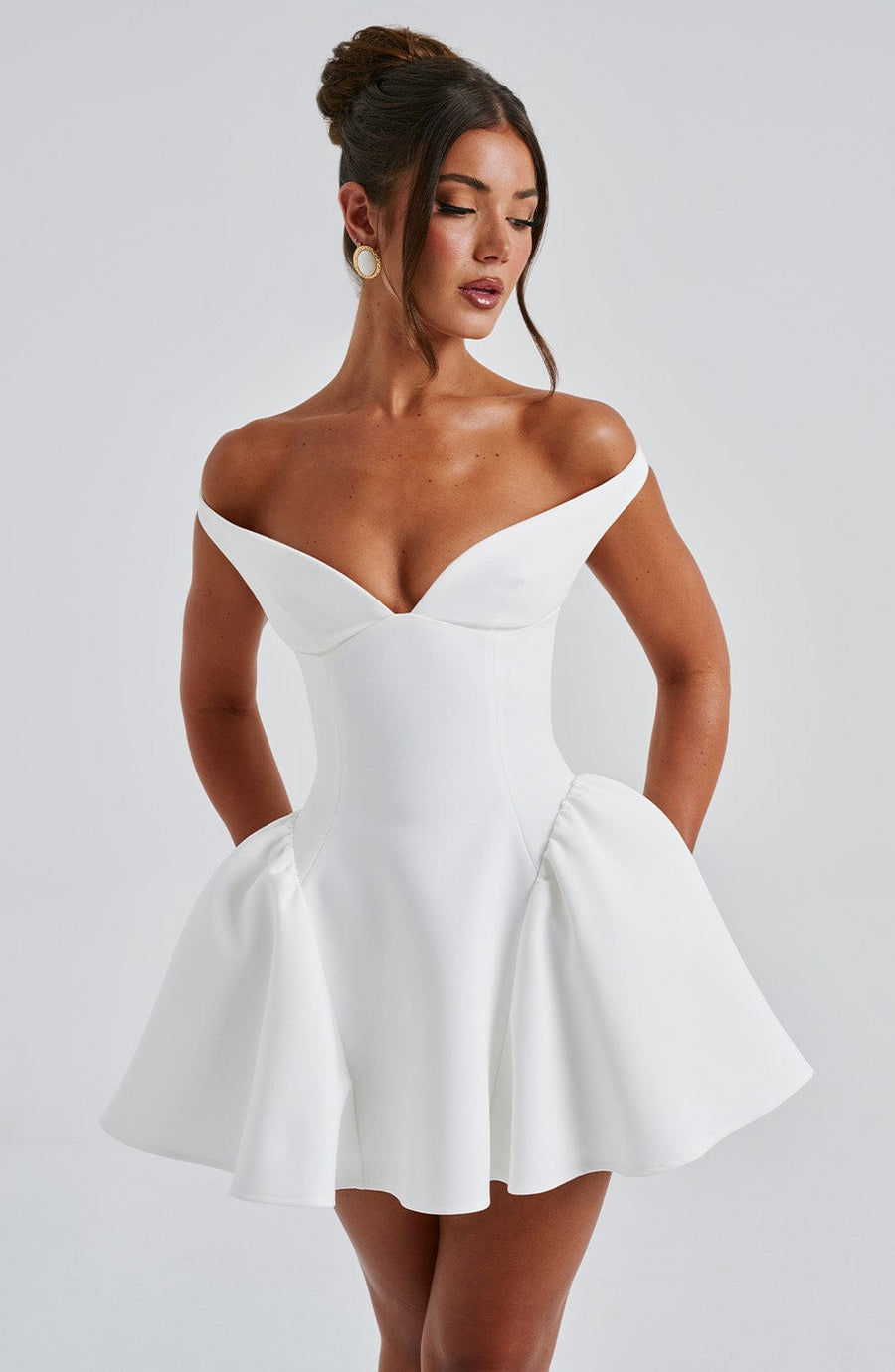 Luvrefashion | Ivory Marla Mini Dress in XS - detail view